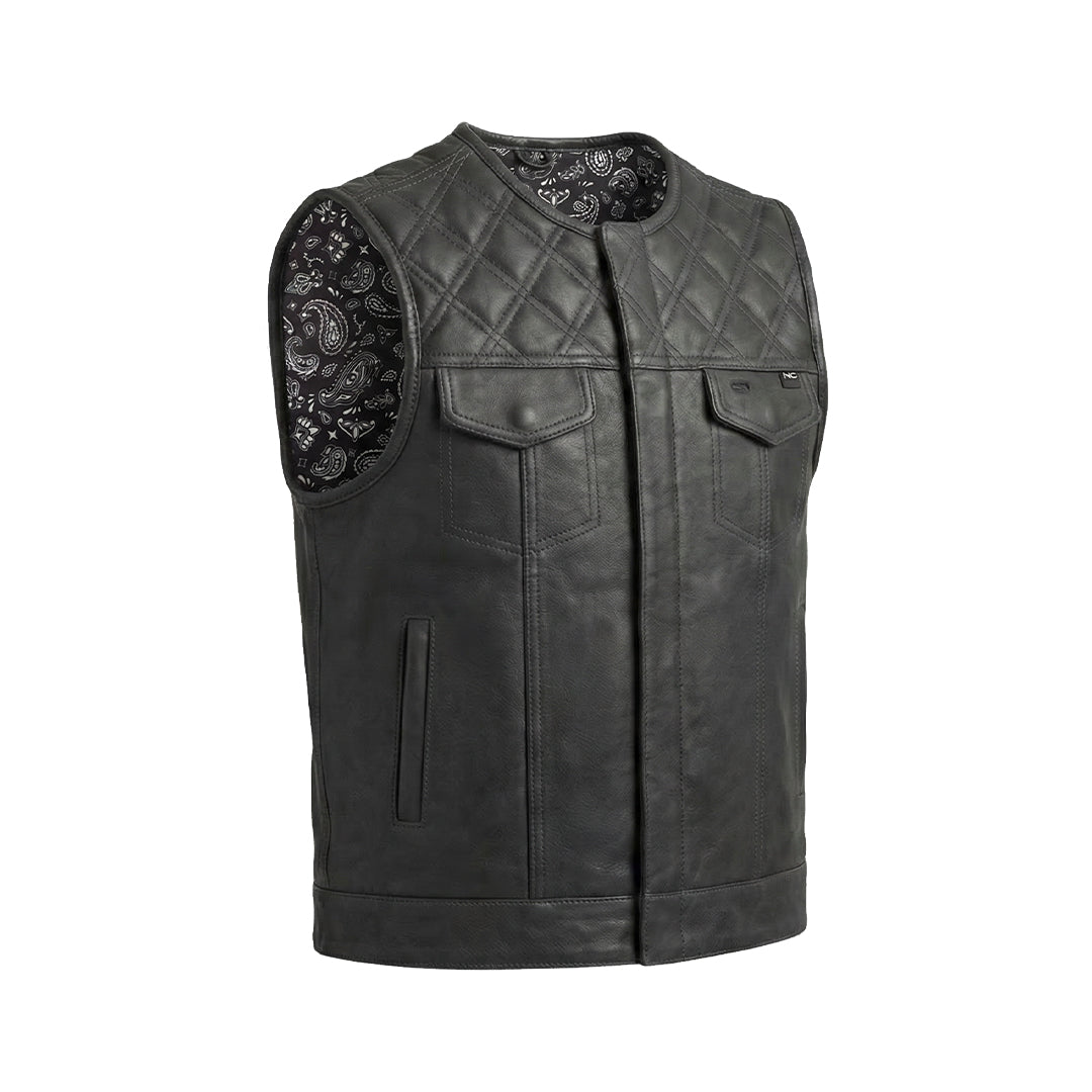 Lethrium Nightfall Diamond Quilted Leather Vest