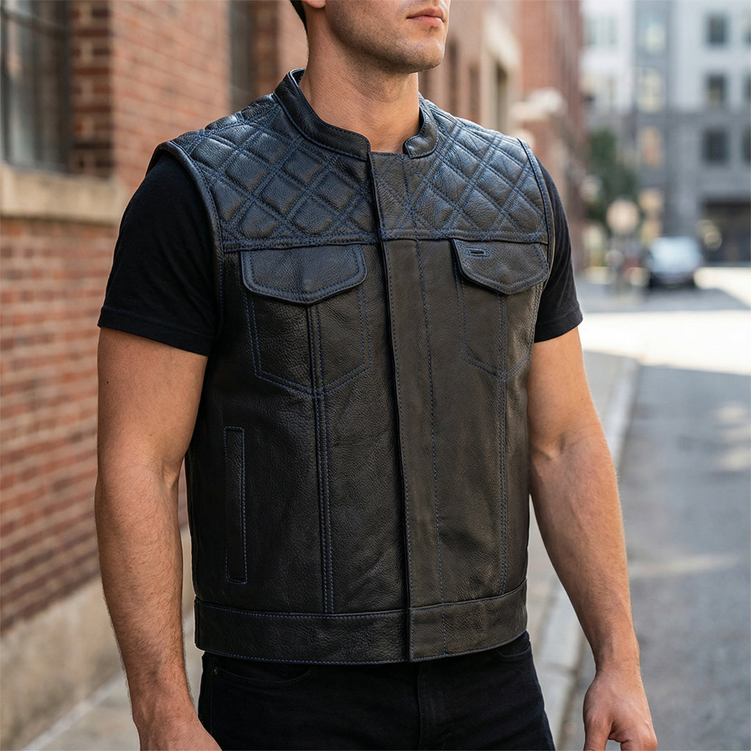 Lethrium Blueline Leather Vest