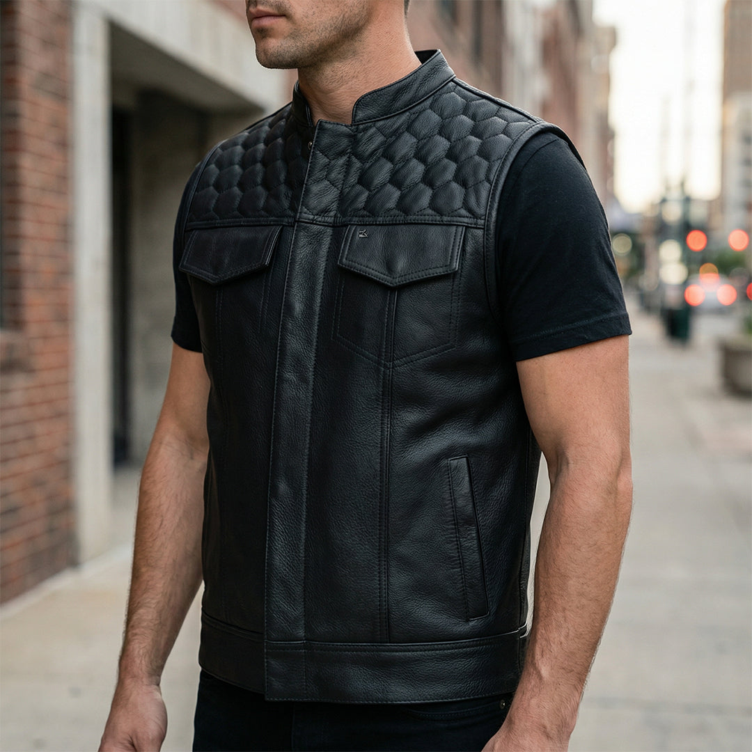 Lethrium Apex Honeycomb Leather Vest
