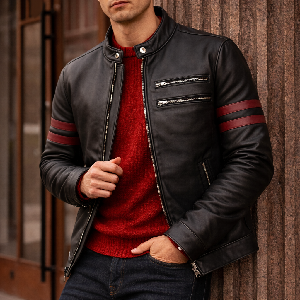 Lethrium Blackline Leather Jacket