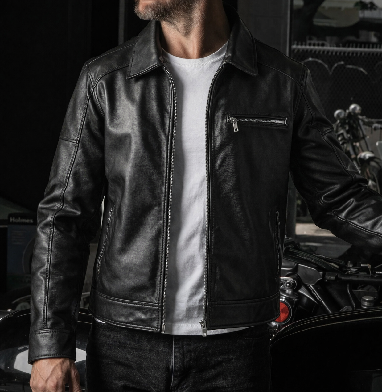 Lethrium Midnight Racer Leather Jacket