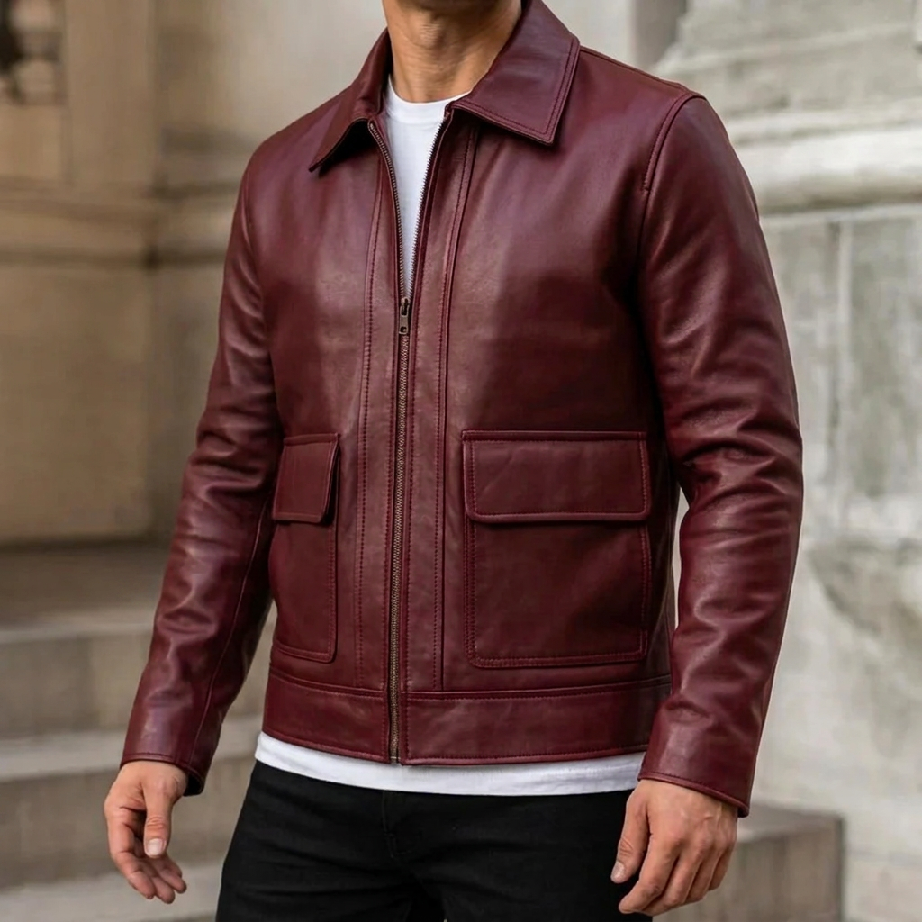 Lethrium Signature Burgundy Leather Jacket