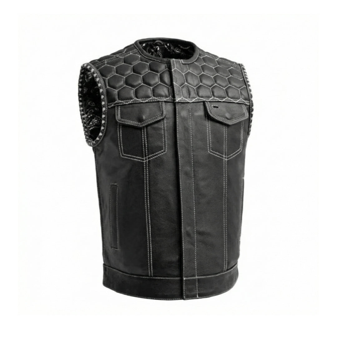 Lethrium Hexridge Honeycomb Leather Vest