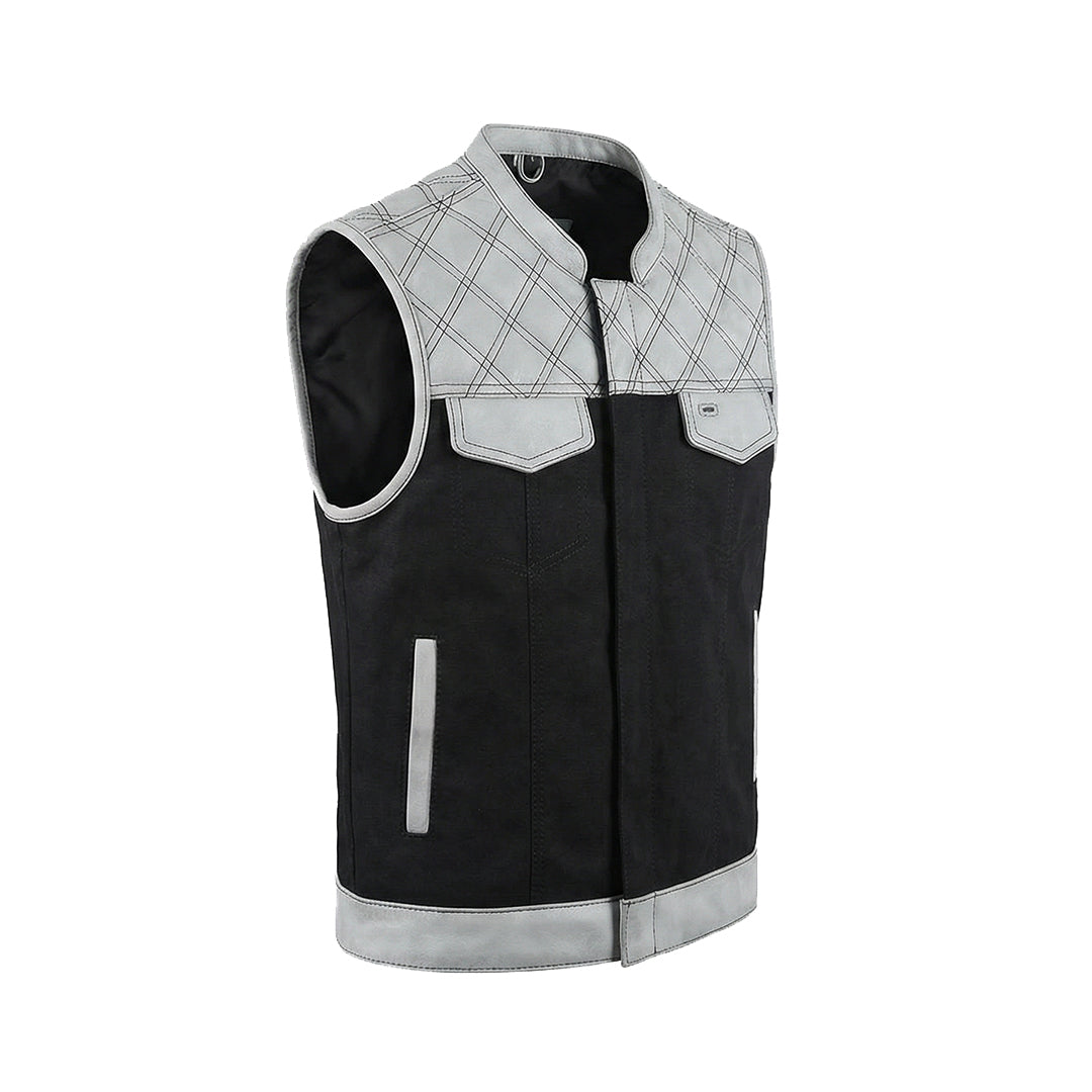 Lethrium Arctic Noir Quilted Leather Vest