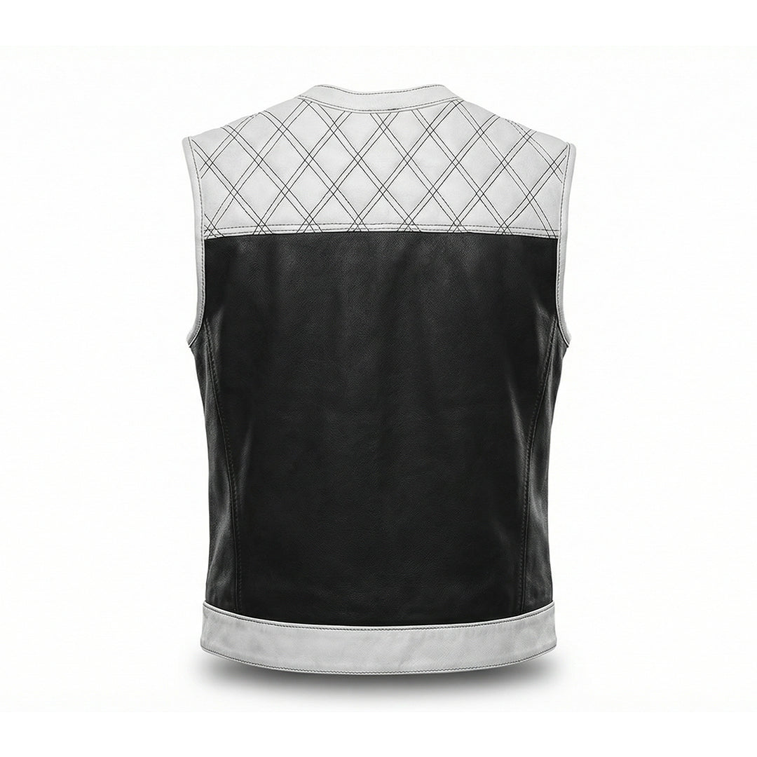 Lethrium Arctic Noir Quilted Leather Vest