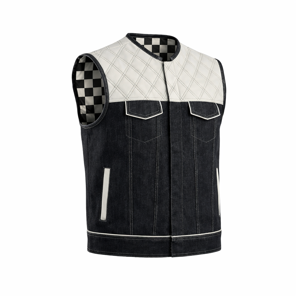 Lethrium Arctic Crest Quilted Leather Vest