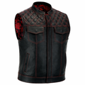 Lethrium Storm Red Leather Vest