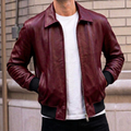 Lethrium Classic Burgundy Leather Jacket