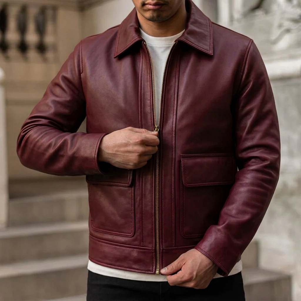 Lethrium Signature Burgundy Leather Jacket