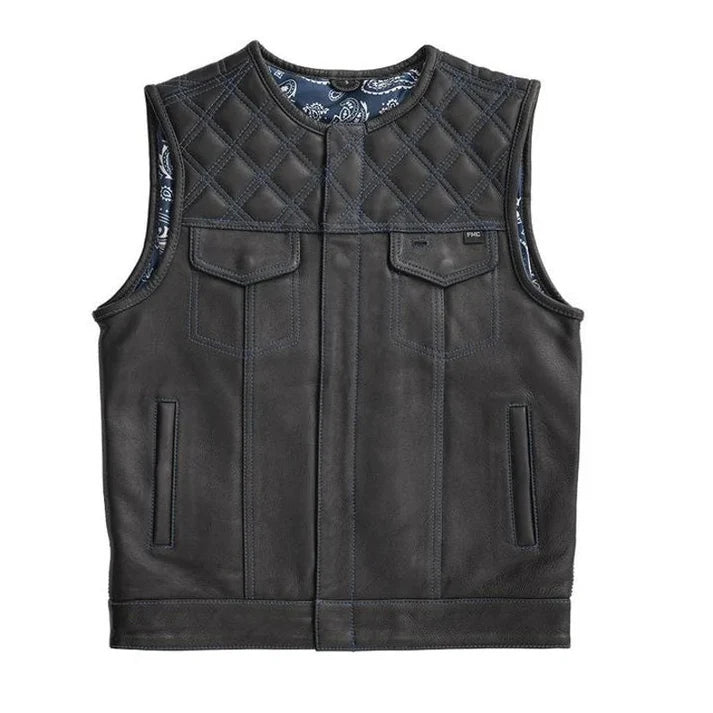 Lethrium Nightfall Diamond Quilted Leather Vest